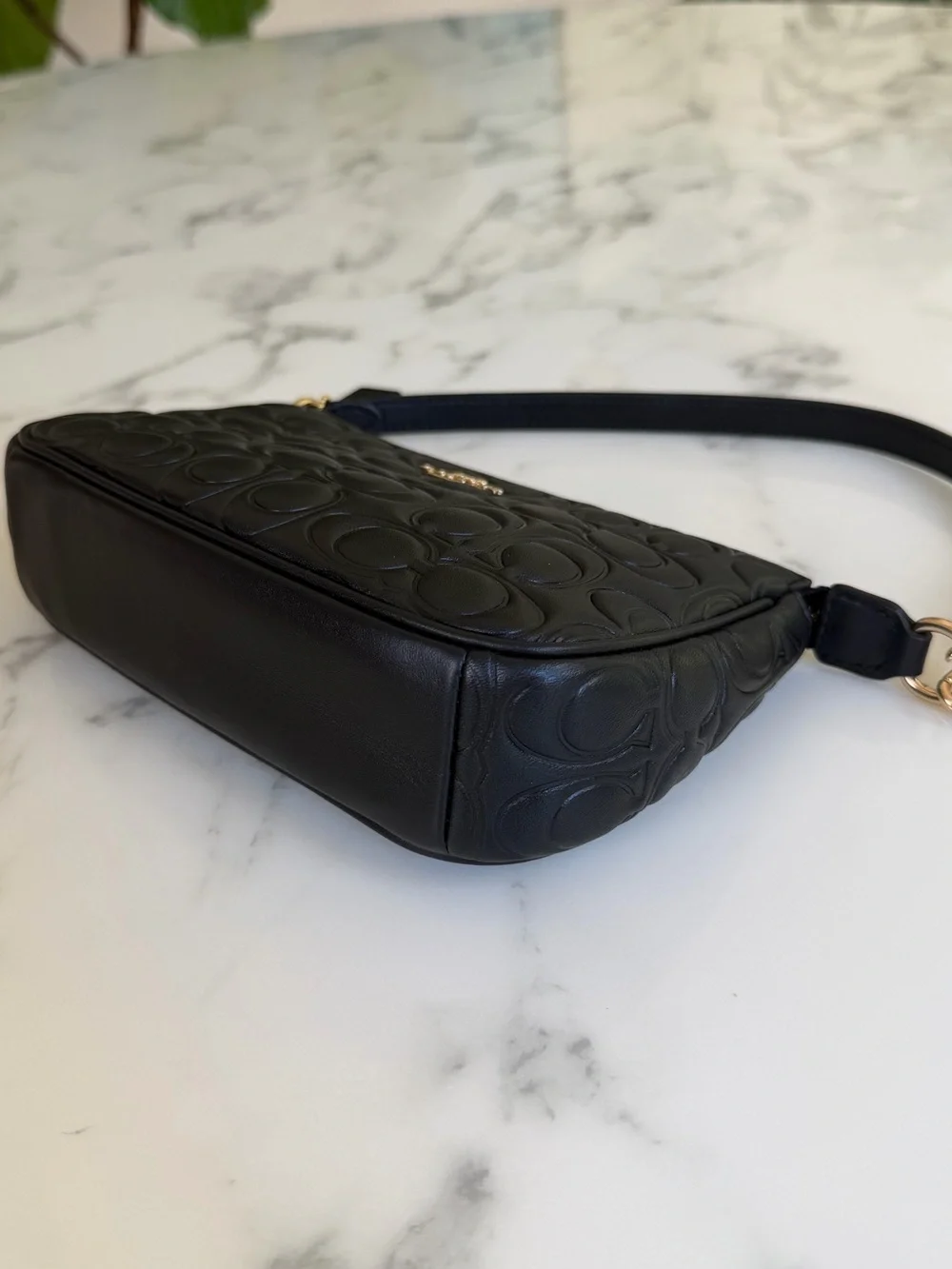 Coach Nolita 19 In Signature Leather CZ456 Black Mini Shoulder Bag Wristlet